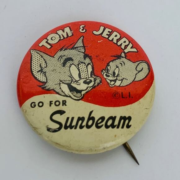 Vintage Tom & Jerry Pinback Button - Picture 1 of 4